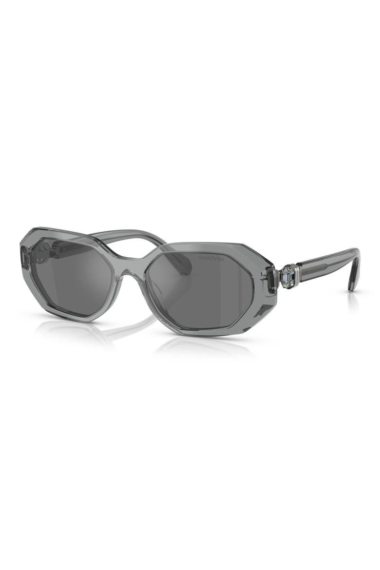54mm Irregular Sunglasses, Alternate, color, GREY MIRROR