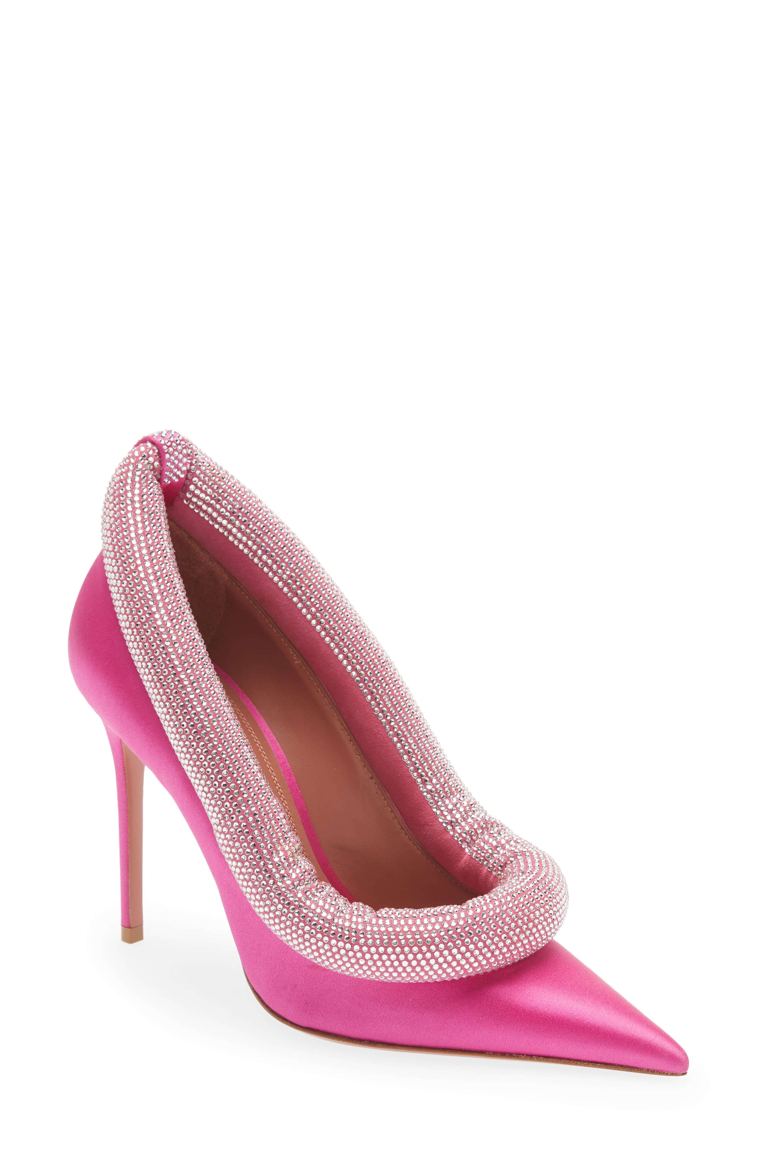 Amina Muaddi Yoon Crystal Topline Pump, Main, color, 