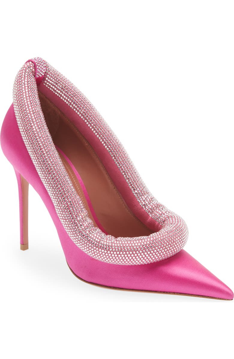 Amina Muaddi Yoon Crystal Topline Pump, Main, color,