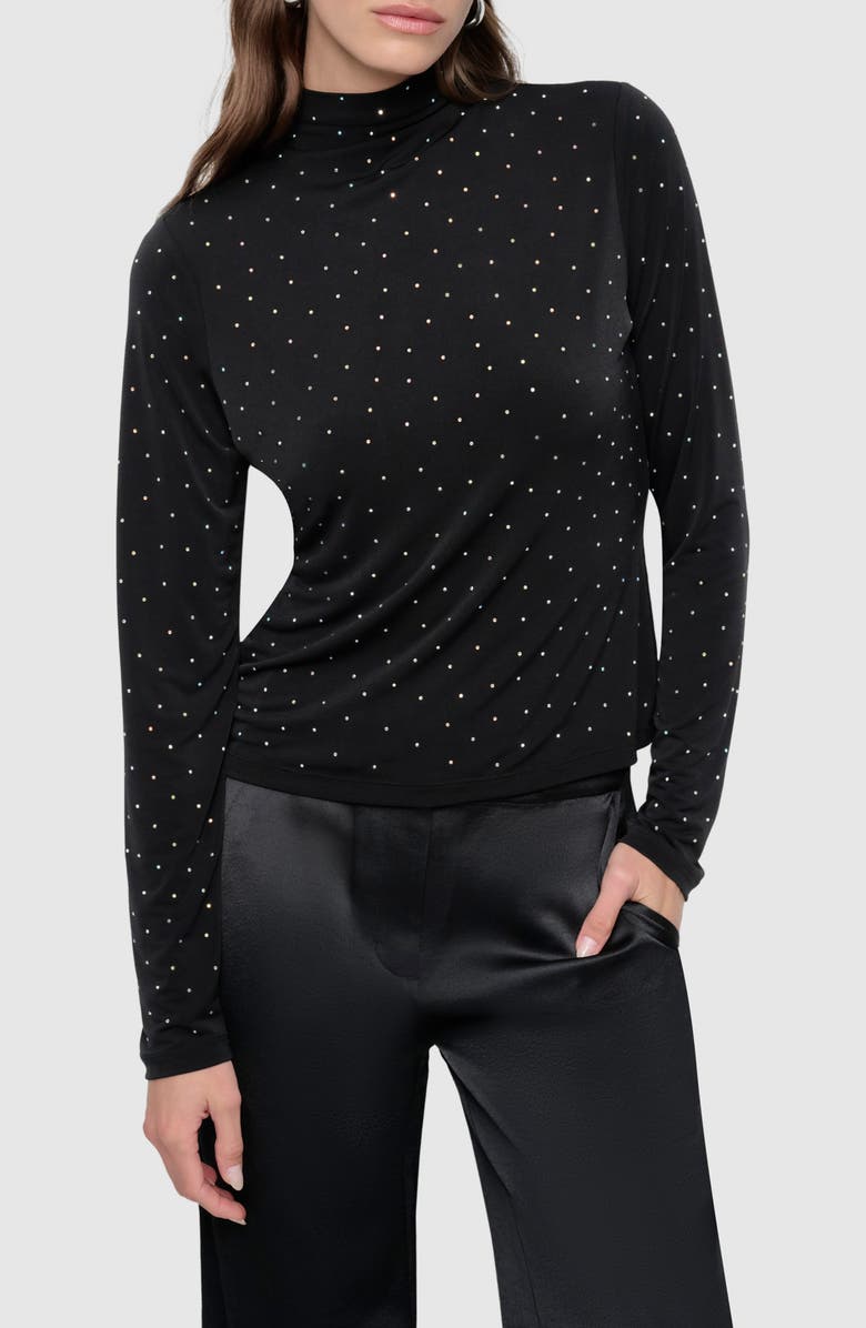 DKNY Stud Mock Neck Top, Main, color,