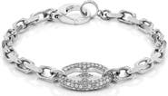 Sheryl Lowe Diamond Puffy Heart Mariner Link Bracelet