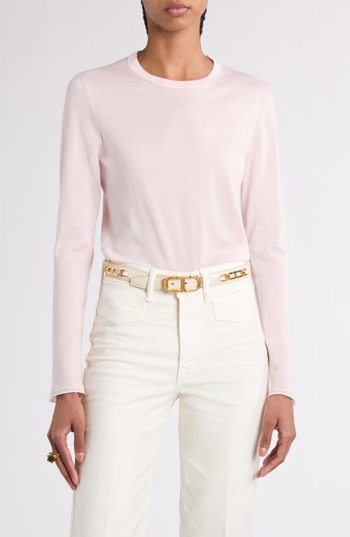 Tom Ford Fine Gauge Cashmere & Silk Crewneck Sweater In Dp649 Rose Petal