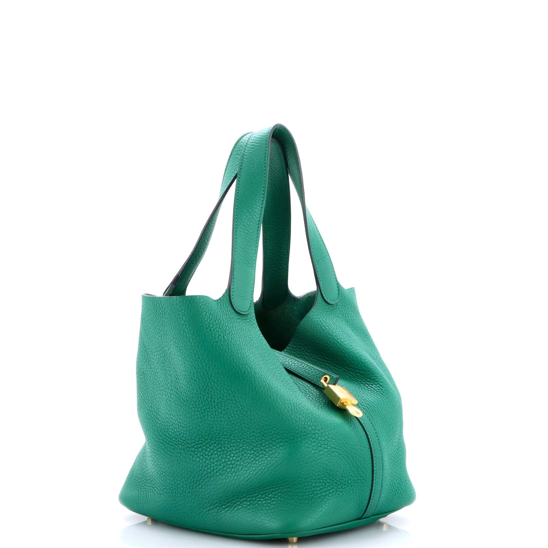 Pre-Owned Hermes Picotin Lock Bag Clemence MM, Alternate, color, Vert Vertigo