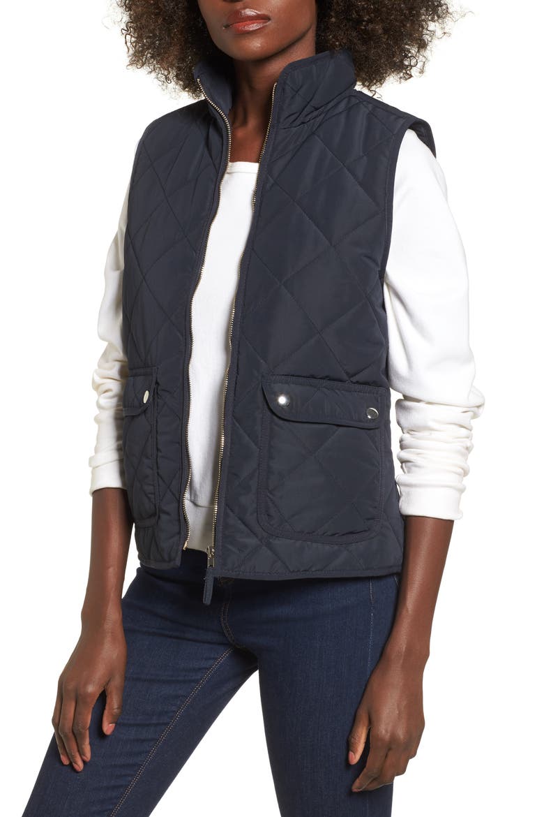 Wanderer Quilted Vest, Main, color, MIDNIGHT