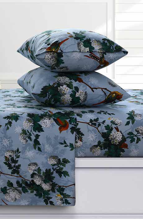 AZORES HOME Celina Floral Cotton Flannel Sheet Set