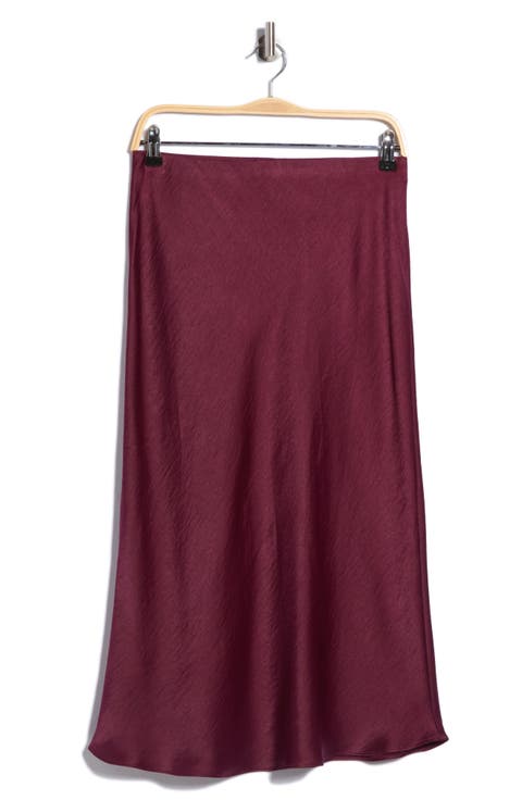 Textured Satin Midi Skirt