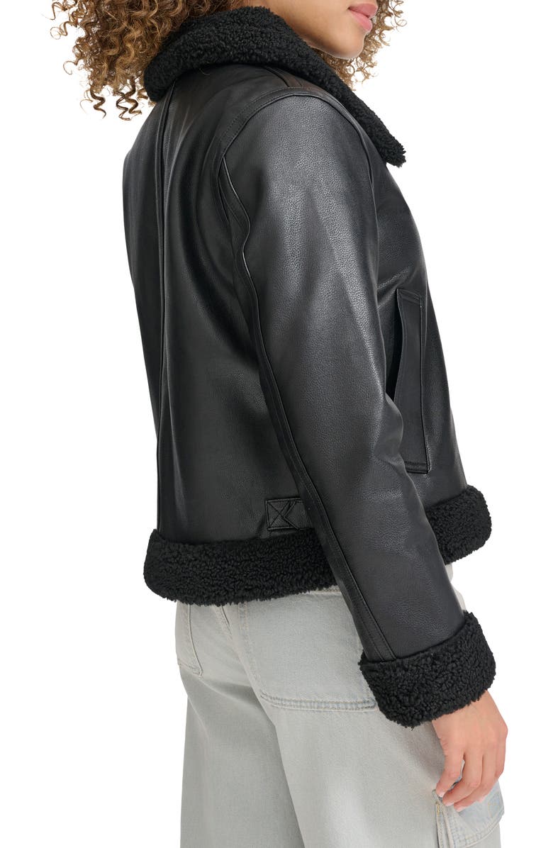 Levi's<sup>®</sup> Faux Leather Jacket with Faux Shearling Lining, Alternate, color, 