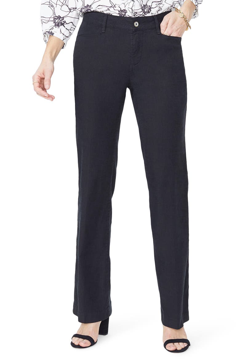 Linen Trousers, Main, color, BLACK