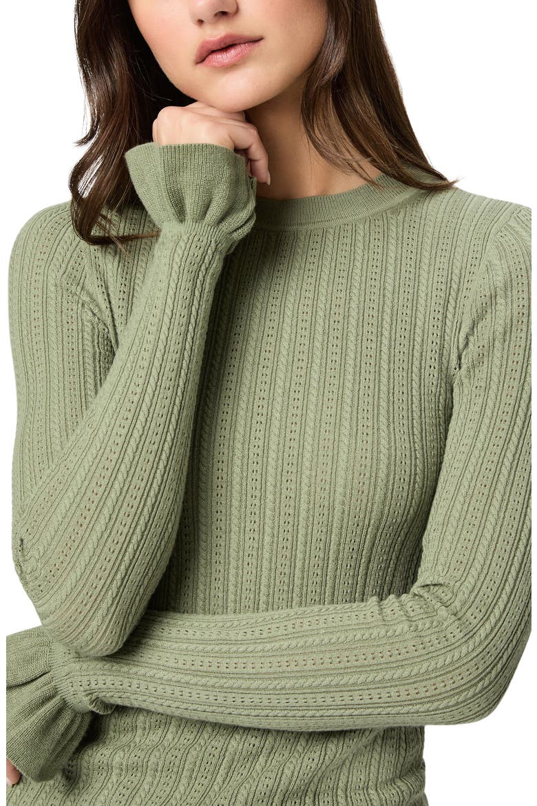 Ophelia Pointelle Organic Cotton Blend T-Shirt, Alternate, color, SAGE