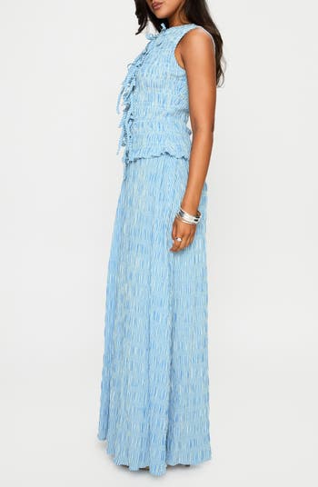 Songbird Shirred Stripe Cotton Blend Maxi Dress