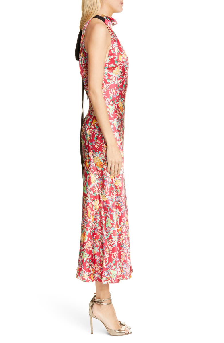 SALONI Michelle Silk Midi Dress, Alternate, color, 