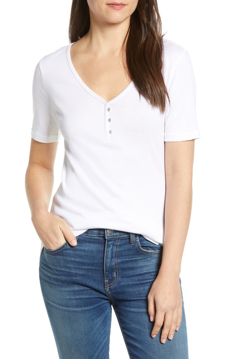 Henley Tee, Main, color, WHITE