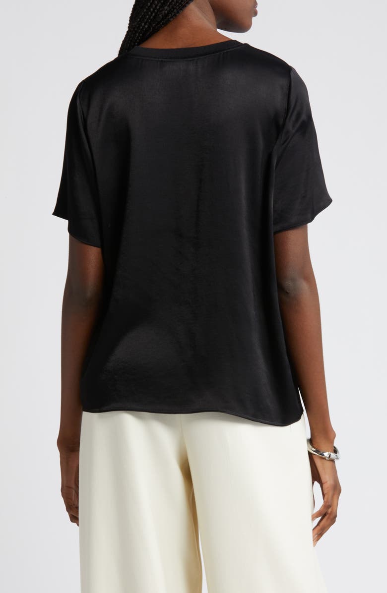 Nordstrom Woven Pocket T-Shirt, Alternate, color, Black
