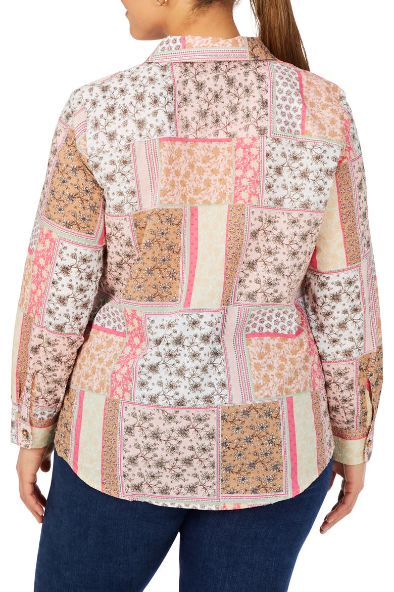 Ava Antique Scarf Cotton Button-Up Shirt, Alternate, color, PINK ROSATO