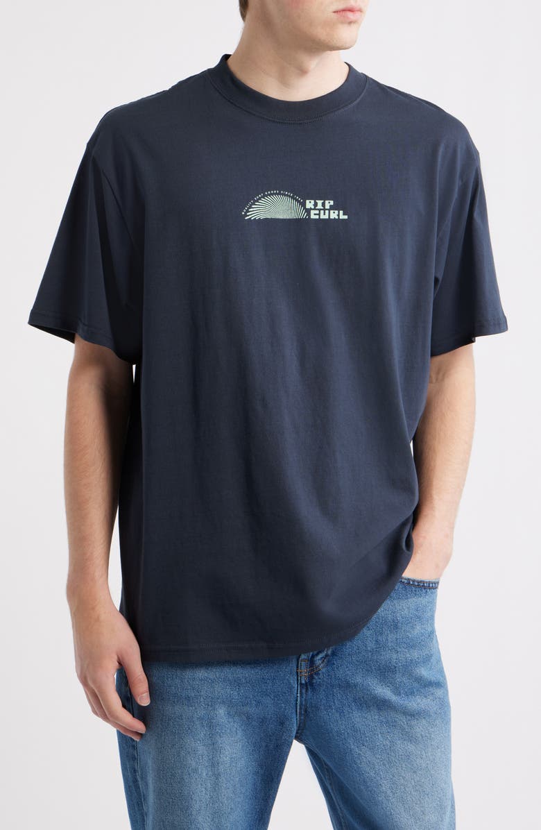 Rip Curl Thumb Print Cotton Jersey Graphic T-Shirt, Main, color, Dark Navy