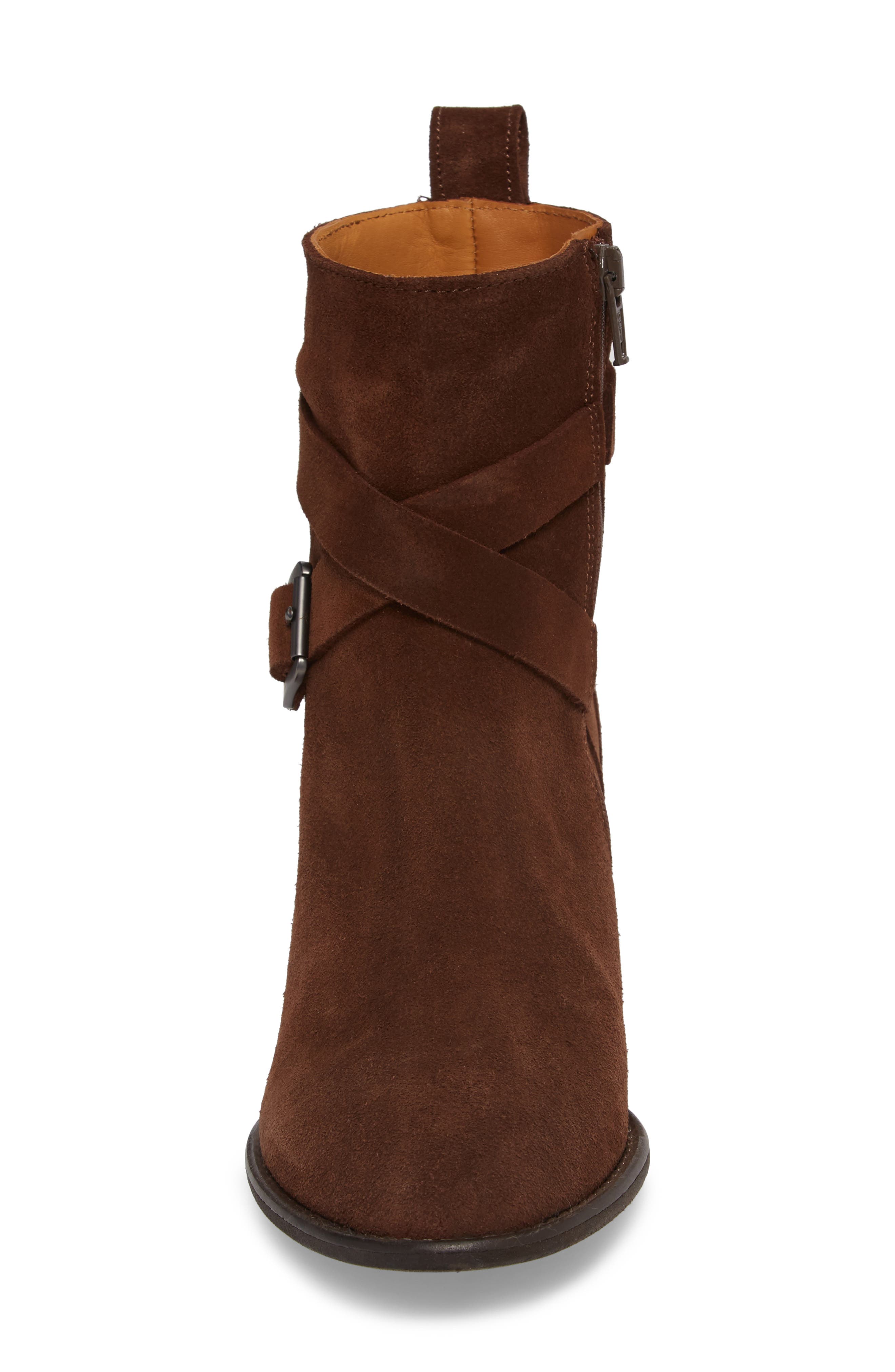 Refined Water Resistant Strappy Boot, Alternate, color, CHOCOLATE SUEDE