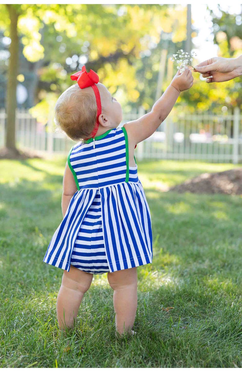 Florence Eiseman Stripe Knit Romper With Tulip, Alternate, color, Royal/White