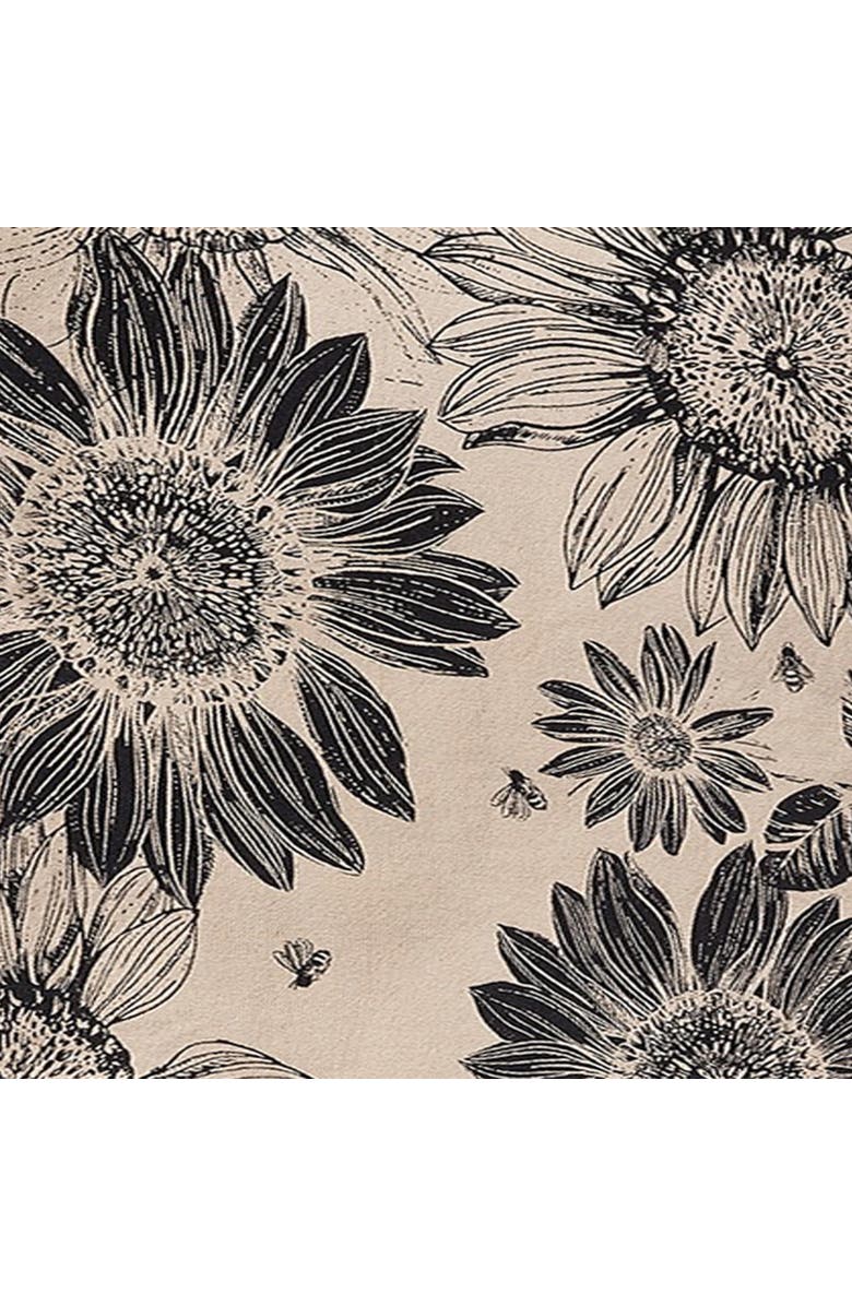 tag Let It Bee Black Sunflower Print Cotton Table Runner, Alternate, color, Beige