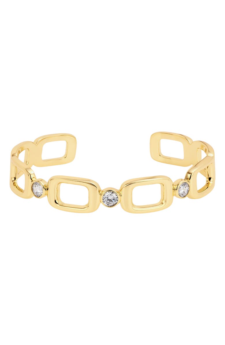 ATHRA LUXE La Dorée Square Link Cuff Bracelet, Main, color, 
