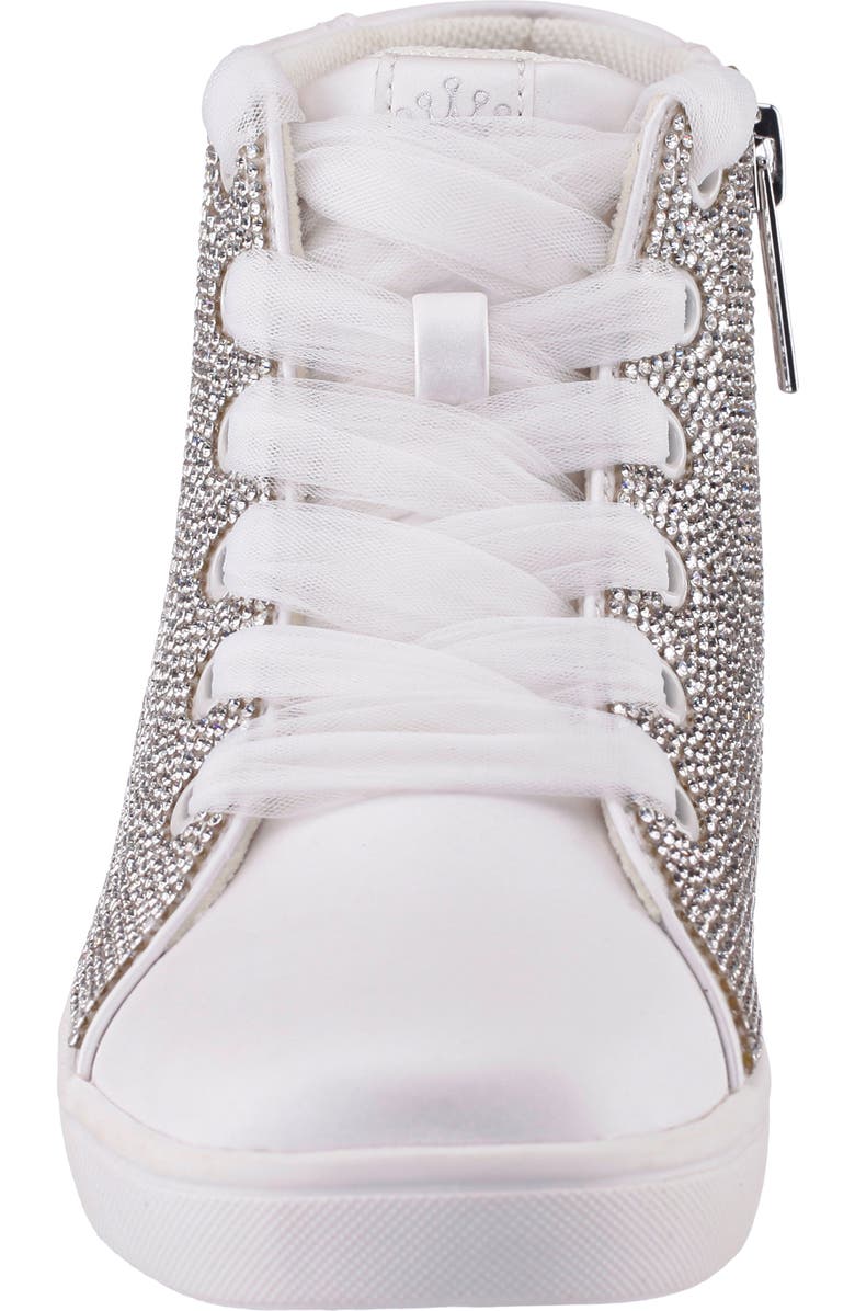 Nina Kids' Kula High Top Sneaker, Alternate, color, White Smooth Stones