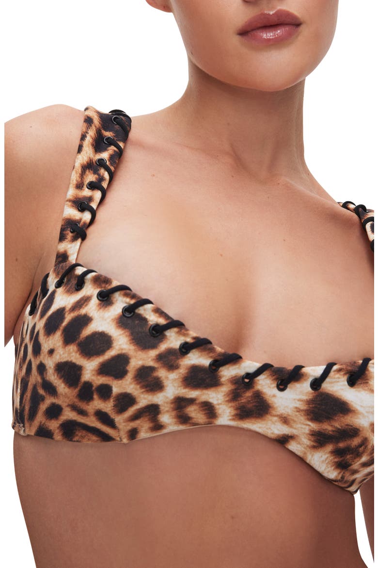 Whip Stitch Sweetheart Bikini Top, Alternate, color, FIERCE LEOPARD001