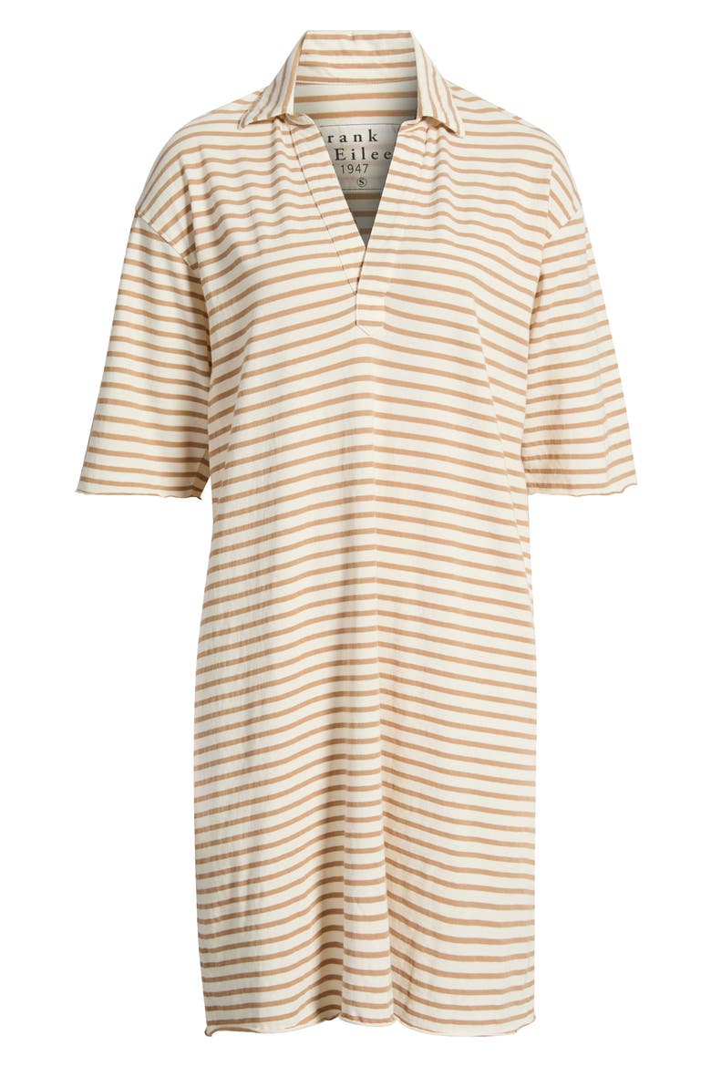 Mini Emma Striped Cotton T-Shirt Dress, Alternate, color, VINTAGE WHITE CAMEL STRIPE