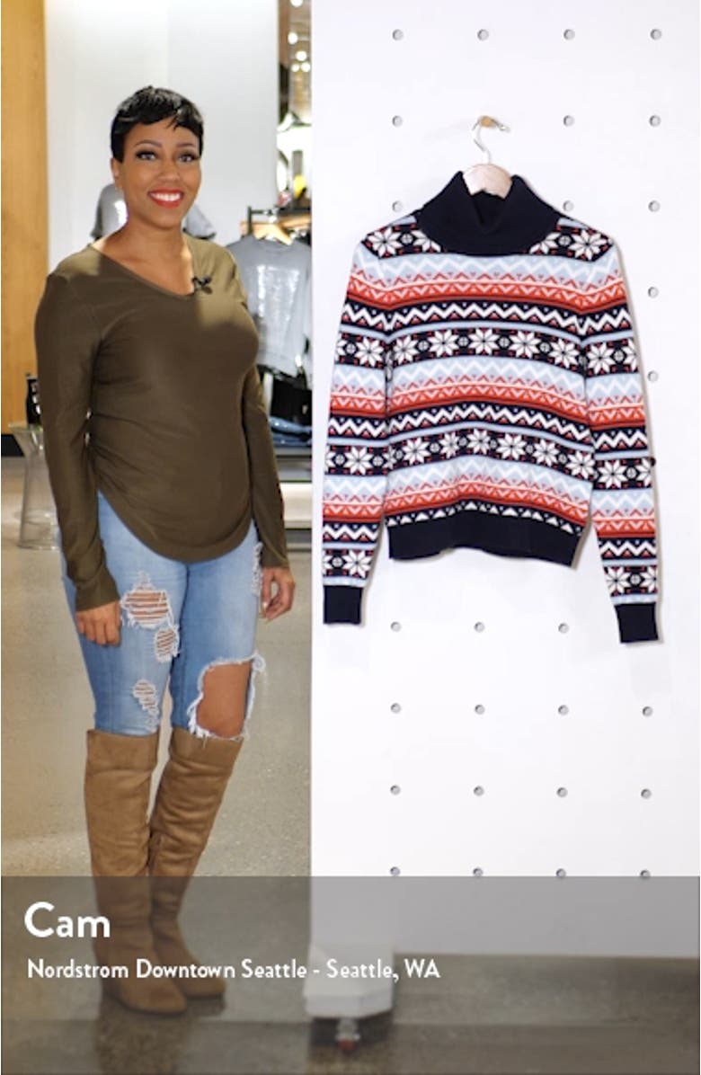 Snowflake Fair Isle Turtleneck Sweater, sales video thumbnail