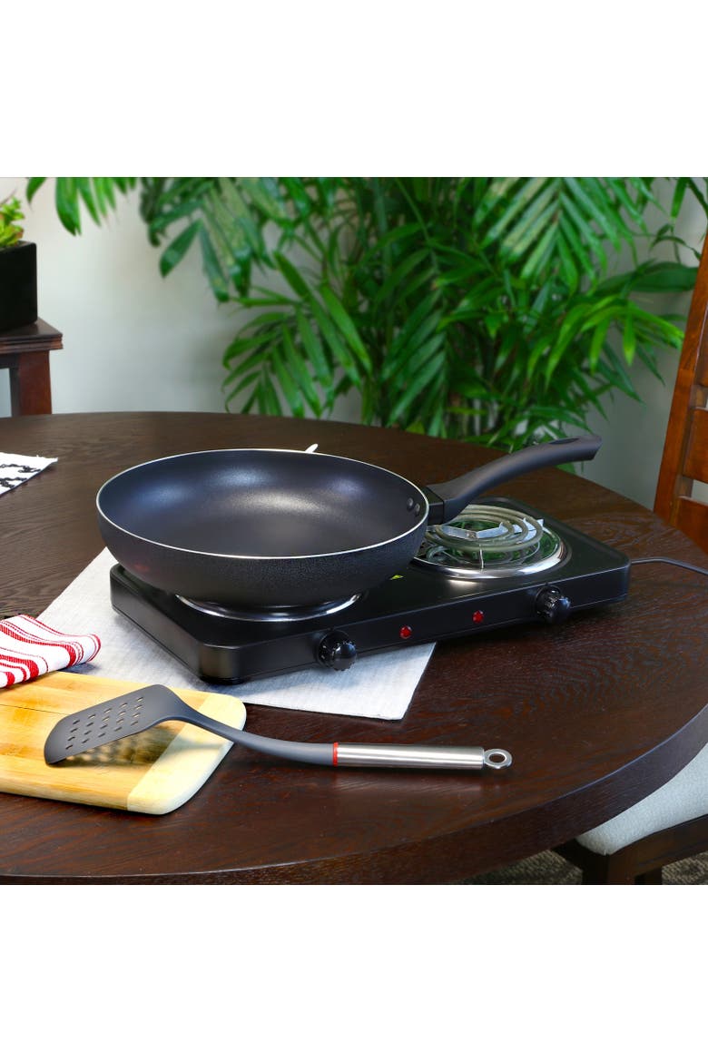 Ashford 12 inch Aluminum Frying Pan in Black, Alternate, color, Black