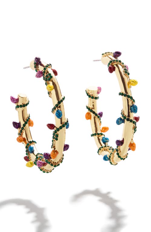 BaubleBar Christmas Lights Wrapped Hoop Earrings in Multi 