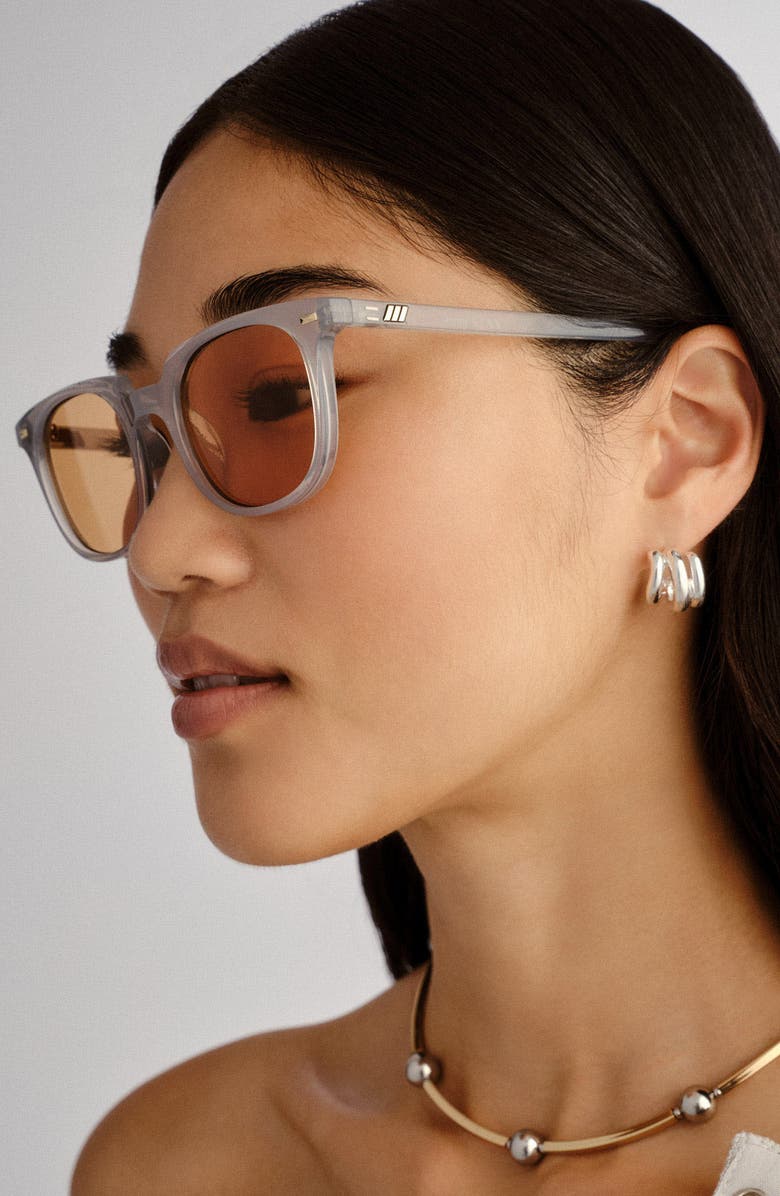 Le Specs Le Resolu 51mm D-Frame Sunglasses, Alternate, color, Cloud / Mustard Mono