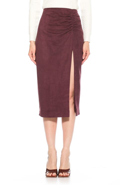 Zayla Faux Suede Pencil Skirt