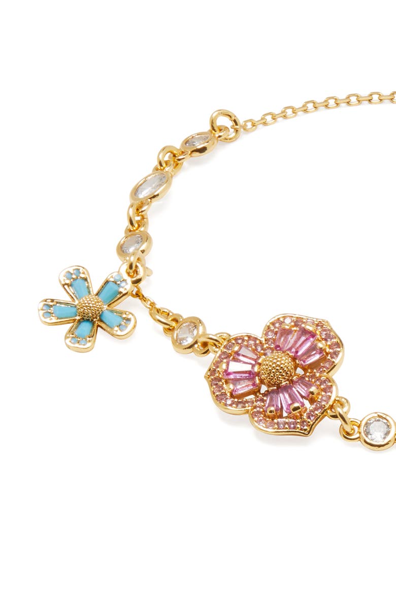 Kate Spade New York fleurette cubic zirconia station bracelet, Alternate, color, Multi
