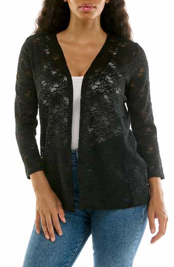 Nina Leonard Lace Three-Quarter Sleeve Bolero