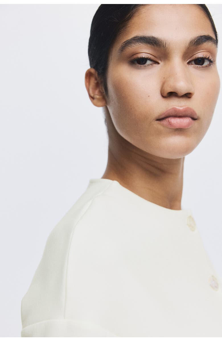 H&M Collarless Scuba Knit Blazer, Alternate, color, White