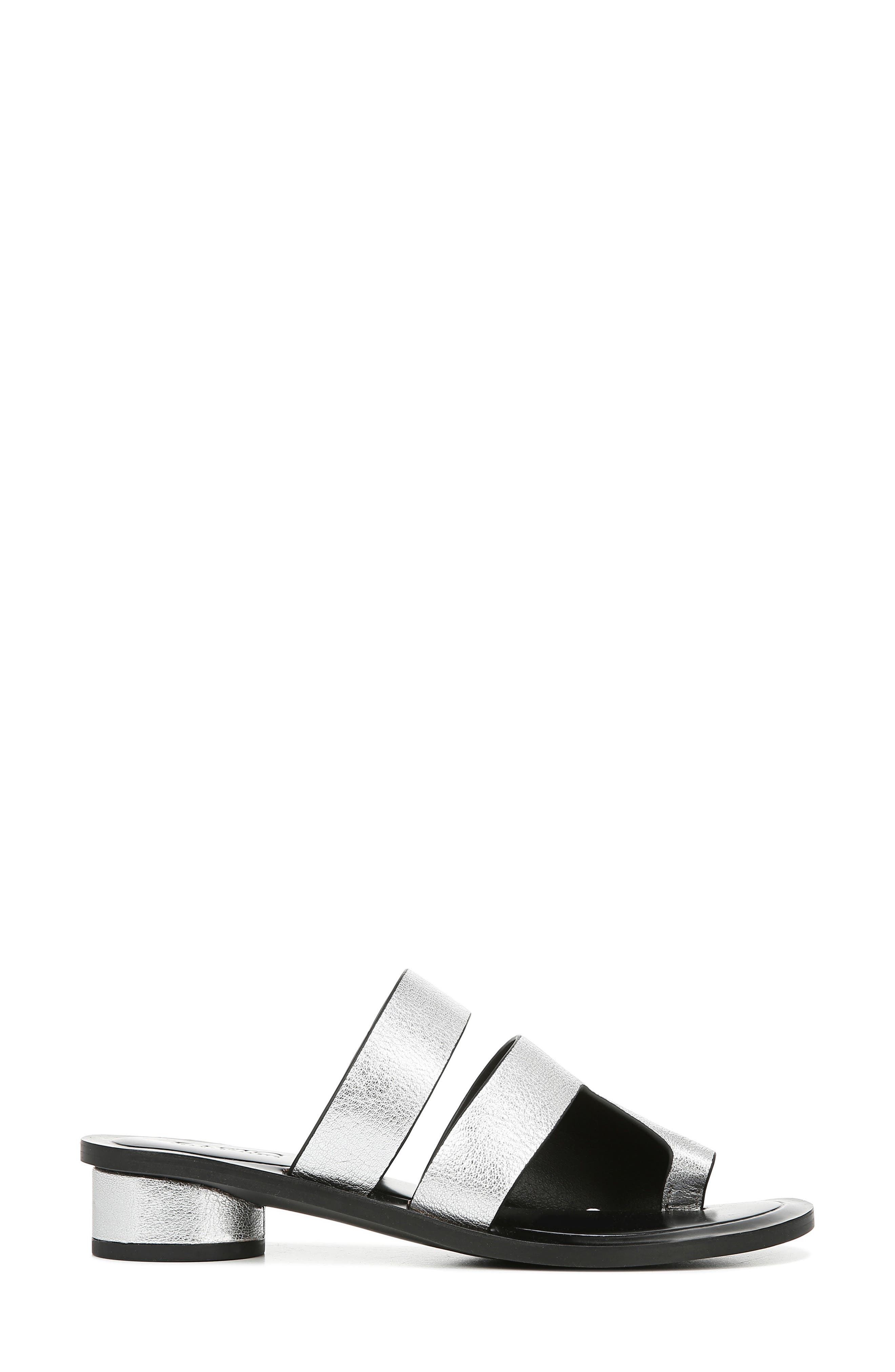 Trixie Slide Sandal, Alternate, color, SILVER LEATHER