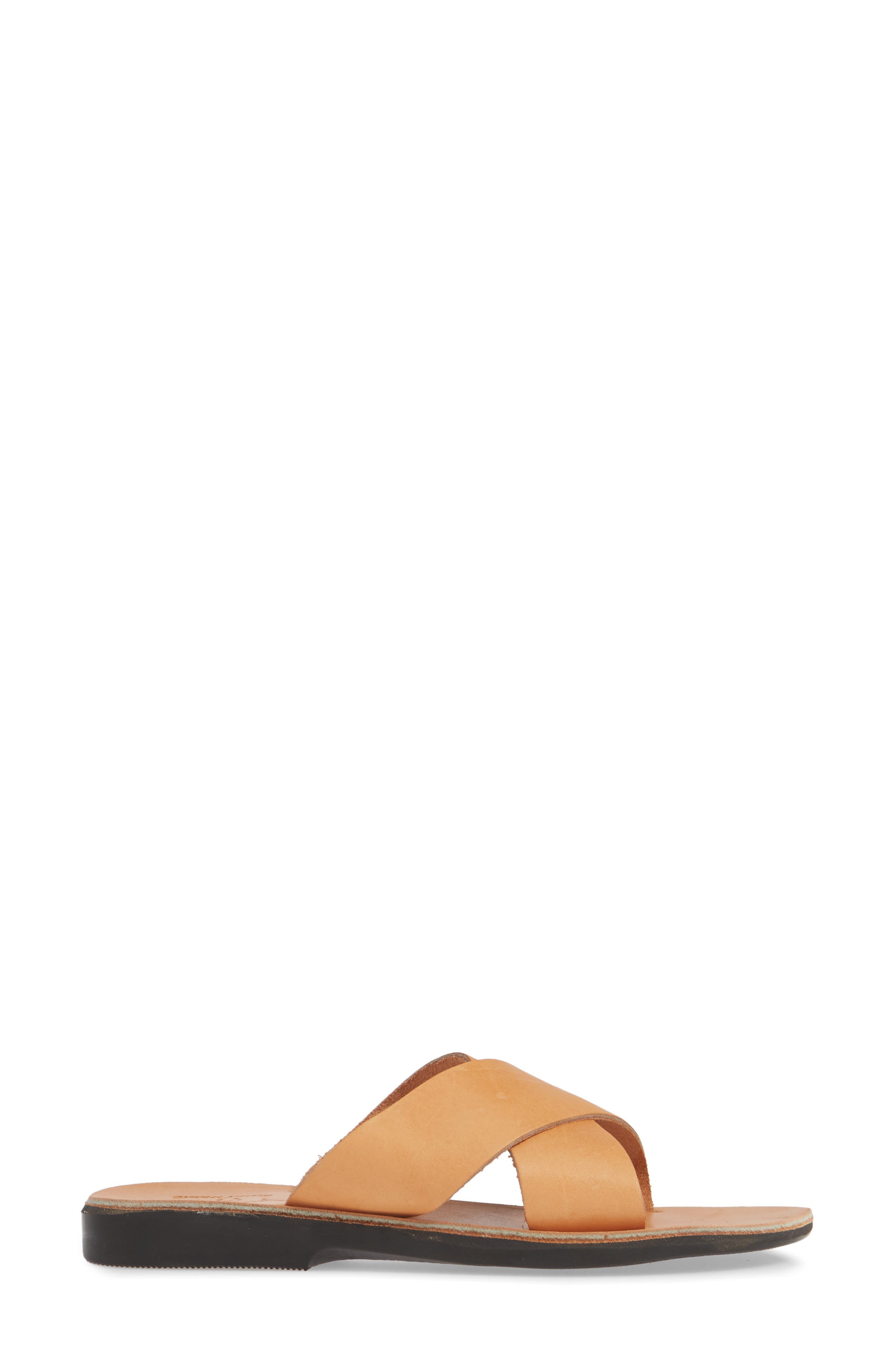 Isla Slide Sandal, Alternate, color, TAN LEATHER