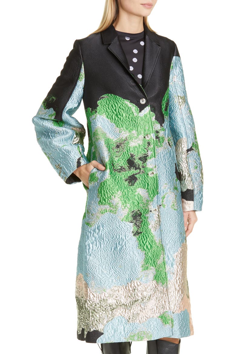 Cornelia Metallic Reycled Polyester Blend Jacquard Jacket, Alternate, color, 4009 CLOUDS