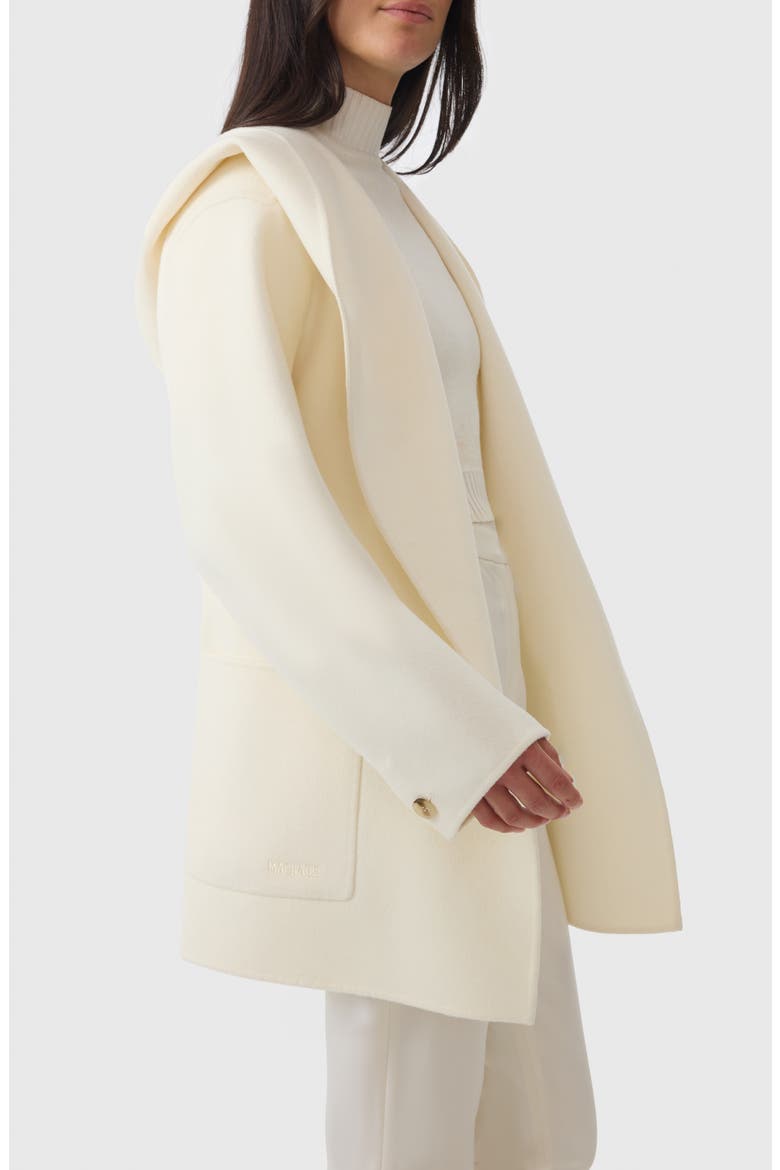 Paya Belted Wool Coat, Alternate, color, CREAM