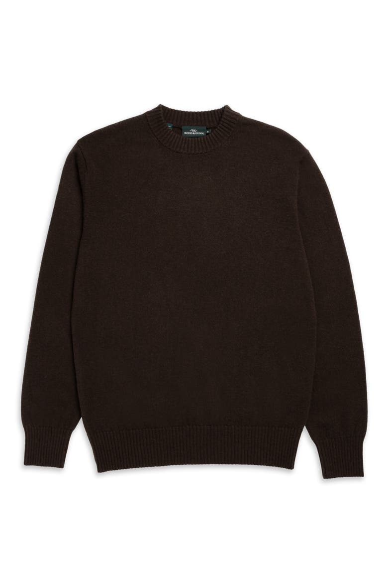 Stewart Island Wool & Cahsmere Crewneck Sweater, Alternate, color, CHOCOLATE