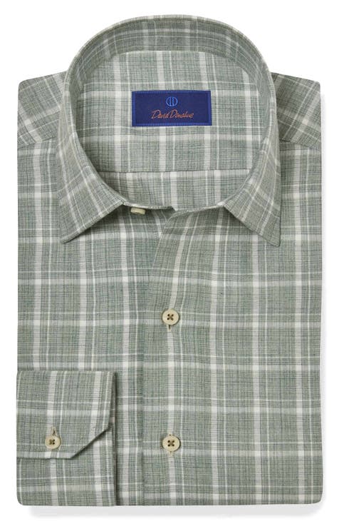 Melange Twill Plaid Sport Shirt