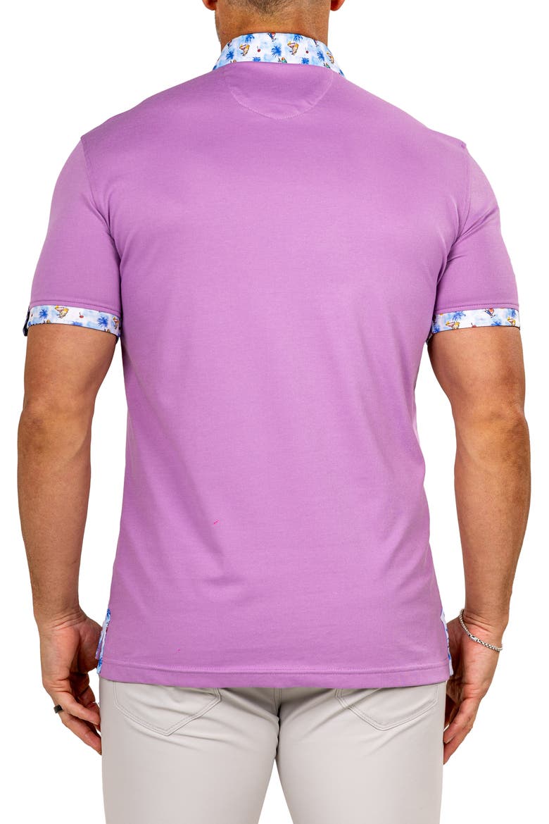 Newton Marthyr0031 Purple Button-Down Piqué Polo, Alternate, color, PURPLE