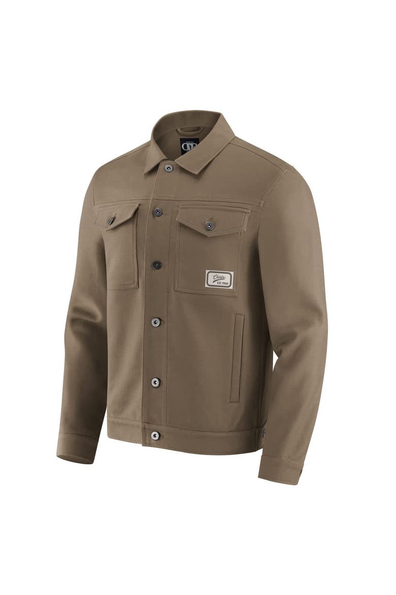 Men's NFL x Darius Rucker Collection by Fanatics Tan Kansas City Chiefs Trucker Full-Button Jacket, Alternate, color, Tan