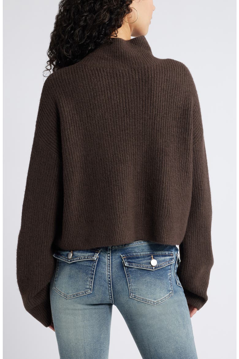 Oversize Cozy Mock Neck Sweater, Alternate, color, BROWN COFFEE