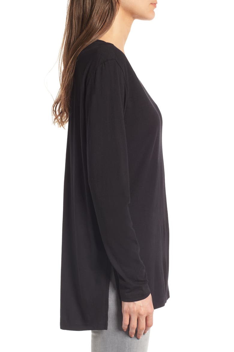 Side Slit Tee, Alternate, color, BLACK
