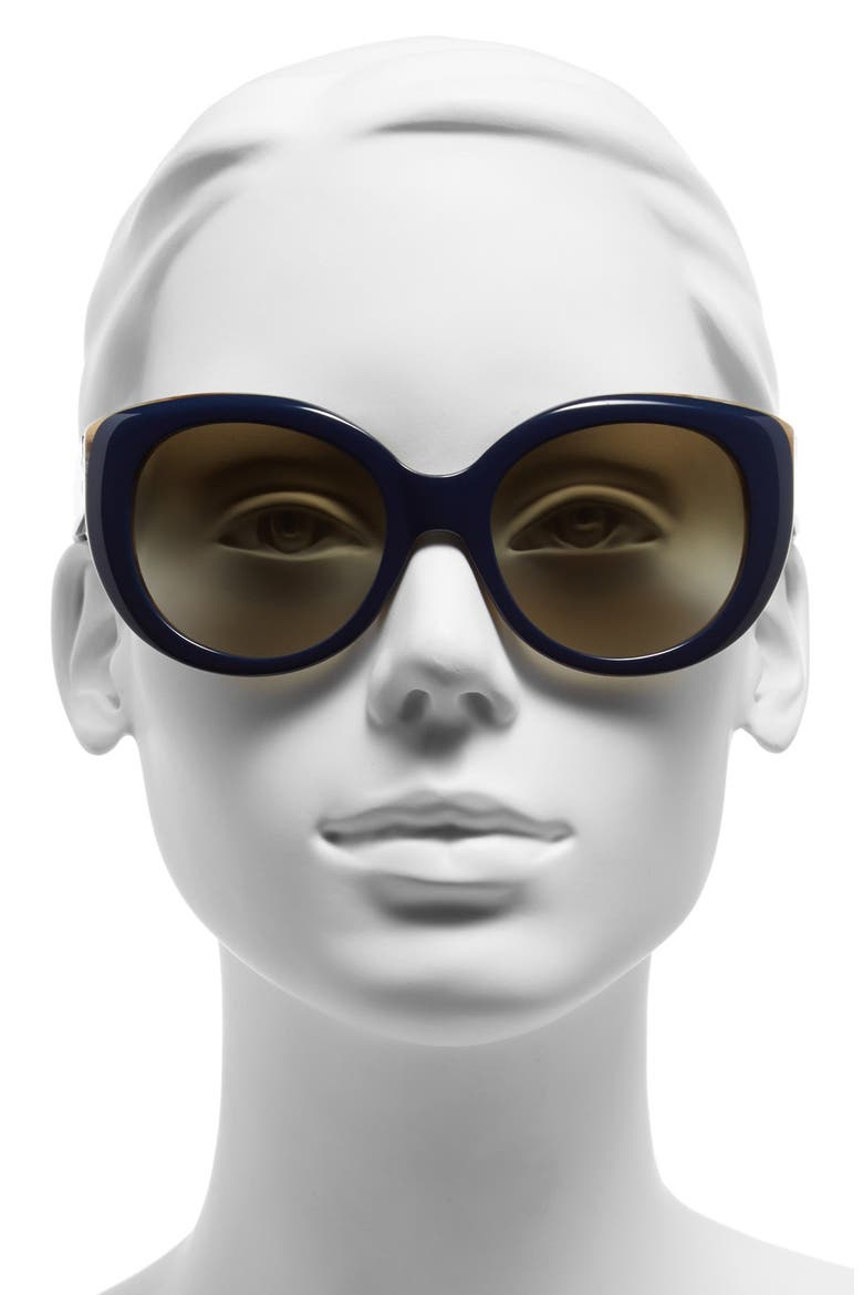 54mm Cat Eye Sunglasses, Alternate, color, NAVY