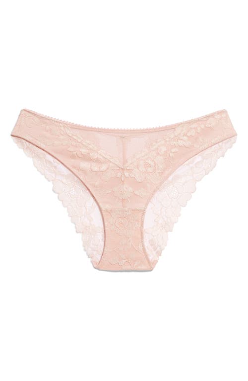 Etam Danseuse Mesh & Lace Briefs In Powder Pink