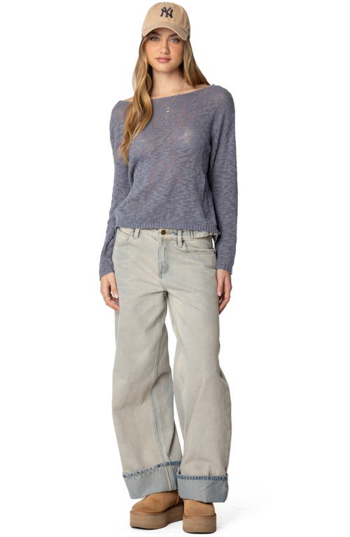 EDIKTED EDIKTED BRI ONE-SHOULDER OPEN STITCH SWEATER 
