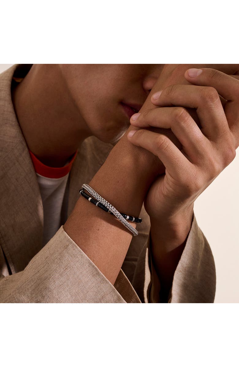 John Hardy Heishi Chain Wrap Bracelet, Sterling silver, Gemstones, 4.5mm, Alternate, color, Silver