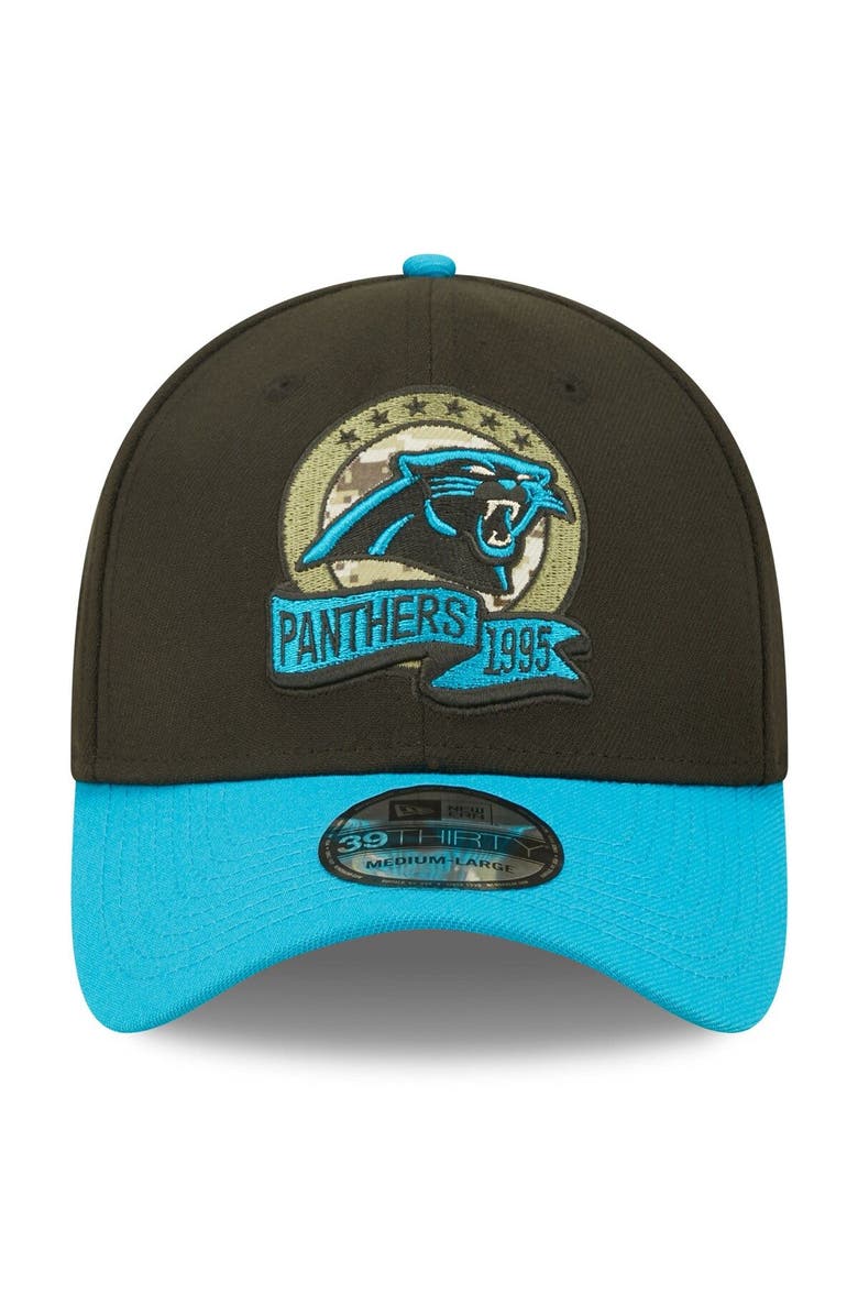 New Era Men's New Era Black/Blue Carolina Panthers 2022 Salute To Service 39THIRTY Flex Hat, Alternate, color, 