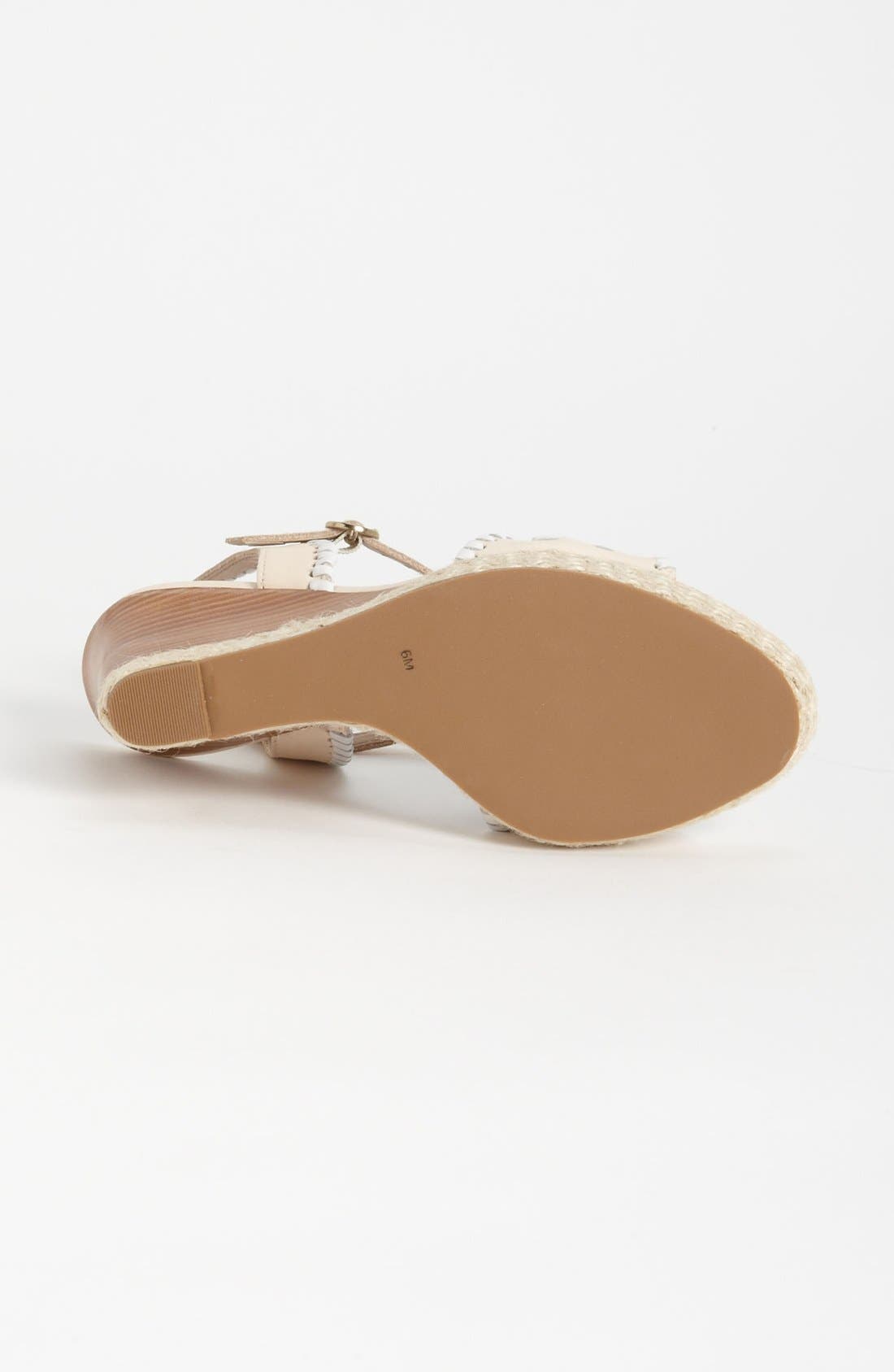 'Clare' Rope Wedge Leather Sandal, Alternate, color, BONE/ WHITE